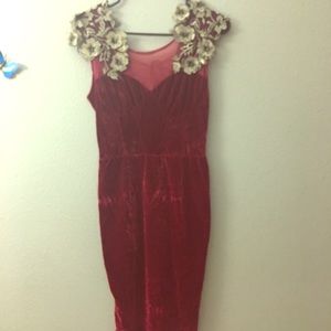 velvet red dress